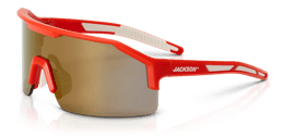 Maxview+ Safety Glasses - Red Frame - Gold Mirror Lens product photo