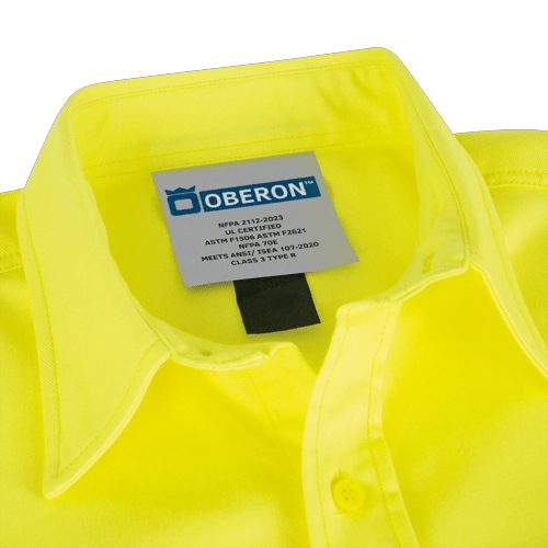Hi-Vis FR/Arc-Rated 7.5 oz  88/12 Button-Up Safety Shirt - Hi-Vis Yellow - M product photo