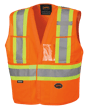 Hi-Vis Tricot Poly Safety Vest - Drop Shoulder - 5-pt Tear-Away - Hi-Vis Orange - 2/3XL product photo