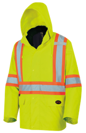 Manteau 3-en-1 &laquo; The Rock &raquo; en polyester Oxford 300 D enduit de PU &ndash; Jaune/vert haute visibilit&eacute; &ndash; Taille homme G photo du produit