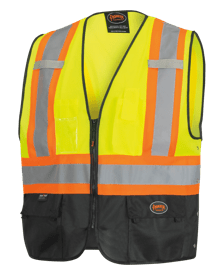 Hi-Vis Tricot Poly Safety Vest - Adjustable - Hook & Loop Closure - Hi-Vis Yellow/Green - 4/5XL product photo