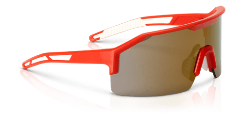 Maxview+ Safety Glasses - Red Frame - Gold Mirror Lens product photo