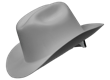 Western Outlaw Hard Hat - Western Brim Style - Gray product photo