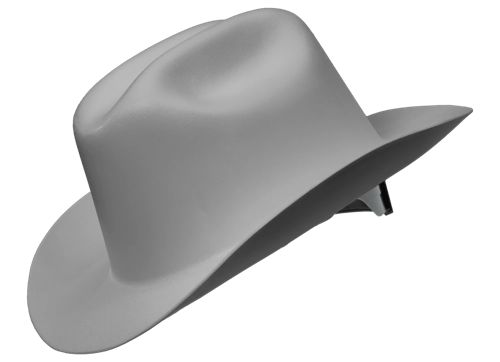 Western Outlaw Hard Hat - Western Brim Style - Gray product photo