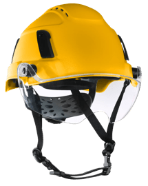 XS2-550V Series Type 2+ Safety Helmet - Vented  - Flip-Up Visor - Yellow product photo