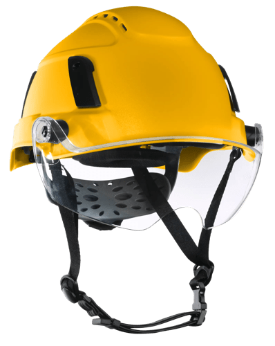 XS2-500 Series Type 2+ Vented Safety Helmet w/Flip-Up Visor - Yellow product photo