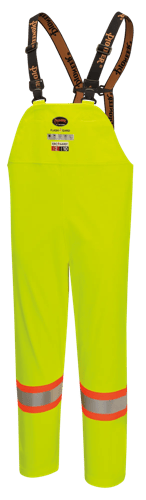 Salopette de pluie haute visibilit&eacute; ignifuge/anti-arc &eacute;l&eacute;ctrique imperm&eacute;able en poly/coton &ndash; Orange haute visibilit&eacute; &ndash; 3TG photo du produit