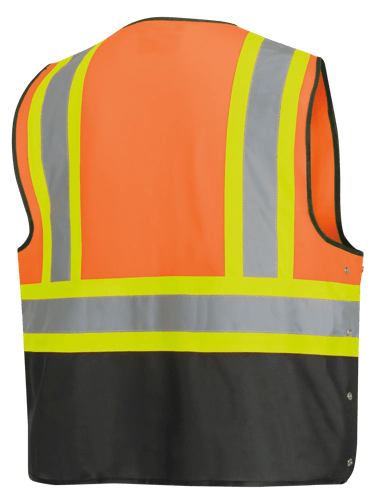 Hi-Vis Tricot Poly Safety Vest - Adjustable - Hook & Loop Closure - Hi-Vis Orange - S/M product photo