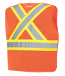 Gilet de s&eacute;curit&eacute; en filet de poly ajustable avec fermeture &agrave; 5 points - Orange fluorescent - Taille L/XL photo du produit