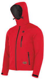 Heated Softshell Jacket - Water-Resistant - Red - 4XL product photo