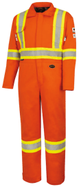 Combinaison de s&eacute;curit&eacute; FR-Tech&reg; matelass&eacute;e ignifuge/anti-arc &eacute;lectrique &ndash; Orange haute visibilit&eacute; &ndash; Taille homme 4TG photo du produit