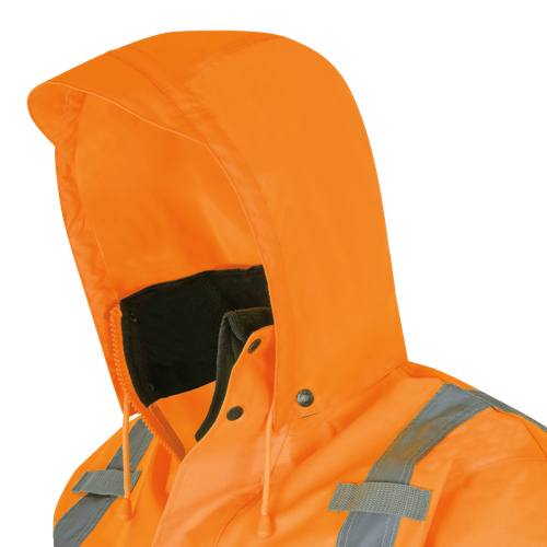 Hi-Vis 300D Ripstop PU-Coated Rain Jacket - 100% Waterproof - Hi-Vis Orange - XL product photo