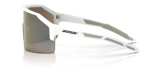 Maxview+ Safety Glasses - White Frame - Gold Mirror Lens product photo