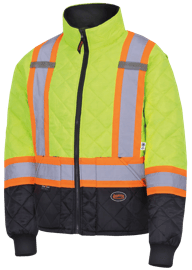 Manteau de cong&eacute;lateur matelass&eacute; &ndash; jaune/vert haute visibilit&eacute; &ndash; bas noir &ndash; homme 2TG photo du produit