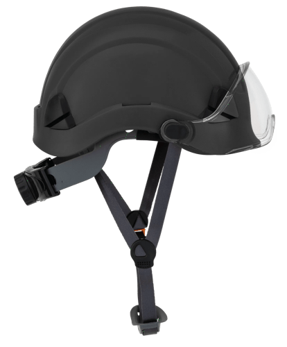 CH-350 Industrial Climbing Hard Hat w/Flip-Up Wraparound Visor - Non-Vented - Black product photo