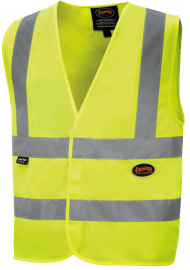 Veste de s&eacute;curit&eacute; en tricot de polyester haute visibilit&eacute; avec ruban de 2 po - Jaune haute visibilit&eacute; - TG photo du produit