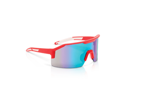 Maxview+ Safety Glasses - Red Frame - Green Mirror Lens product photo