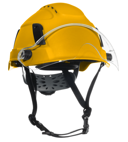 XS2-500 Series Type 2+ Vented Safety Helmet w/Flip-Up Visor - Yellow product photo