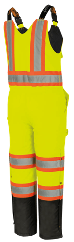 Hi-Vis Quilted Safety Overalls - 100% Waterproof - Hi-Vis Yellow/Green - XL product photo