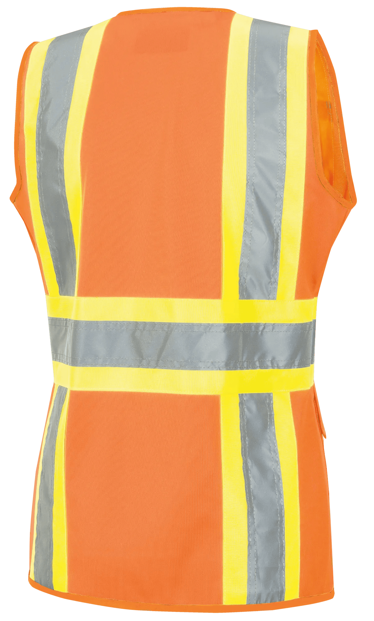 Women's Poly Tricot Safety Vest – Zipper Closure – Hi-Vis Orange