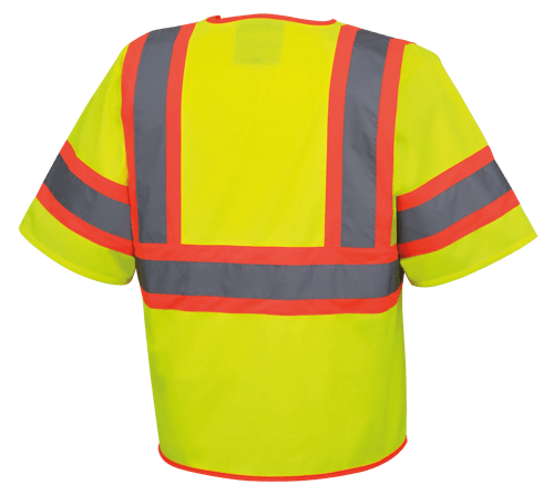 Hi-Vis  Short-Sleeved Safety Vest - Zipper Closure - Hi-Vis Yellow/Green - XL product photo