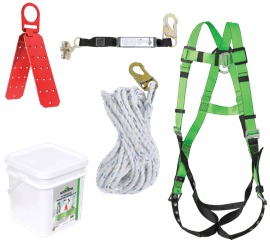 Trousse pour couvreur avec harnais avec &oelig;illets - ancrage r&eacute;utilisable - coulisseau ADP int&eacute;gr&eacute; - 7,6 m (25 pi) photo du produit