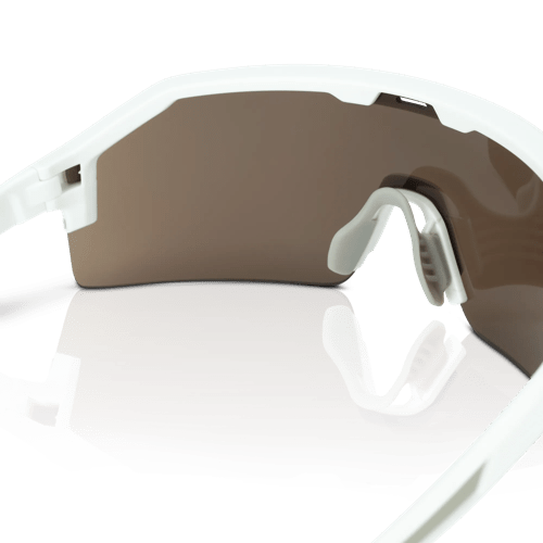 Maxview+ Safety Glasses - White Frame - Gold Mirror Lens product photo