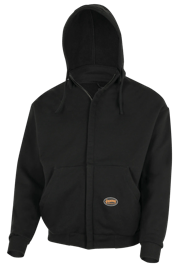 Chandail &agrave; capuche ignifuge en coton lourd  &ndash; Fermeture &agrave; glissi&egrave;re &ndash; Noir &ndash; Taille homme M photo du produit