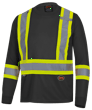 Chandail de s&eacute;curit&eacute; &agrave; manches longues en polyester &oelig;il de perdrix &ndash; Noir &ndash; Homme M photo du produit