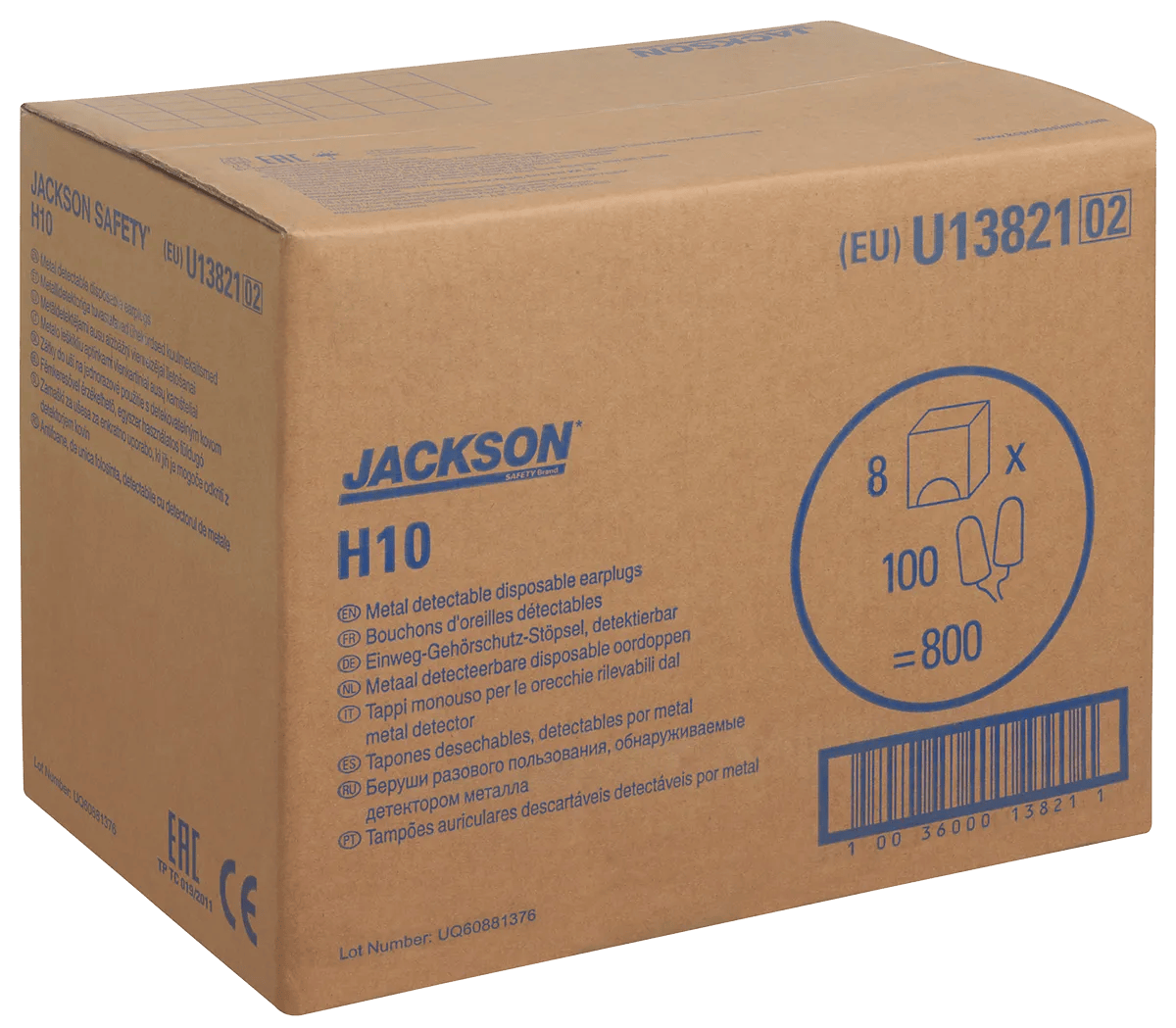 H10 Metal Detectable Disposable Ear Plugs - Corded - 100 pr/Box