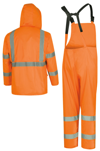 Hi-Vis 150D Oxford Poly/PU Waterproof Suit - Hi-Vis Orange - L product photo