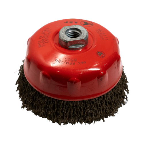 5 x 5/8-11NC MAXI-CRIMPED Brosse &agrave; coupelles en fil crant&eacute; Premium photo du produit