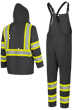 Waterproof Lightweight Safety Rain Suit - Black - L product photo