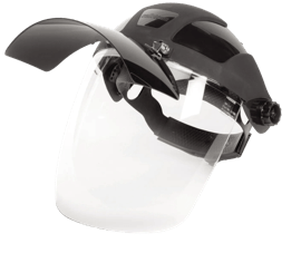 DP4  Series Face Shield - Ratcheting - Polycarbonate - Clear - Anti-Fog - Flip-up Shade 8 IR Visor product photo