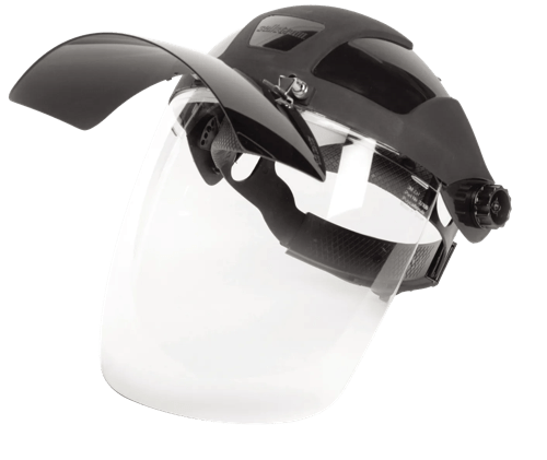 DP4  Series Face Shield - Ratcheting - Polycarbonate - Clear - Anti-Fog - Flip-up Shade 8 IR Visor product photo