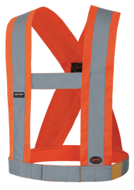 Baudrier de s&eacute;curit&eacute; CSA haute visibilit&eacute; - Ajustable - 4/10 cm - Orange haute visibilit&eacute; - TP/TP photo du produit