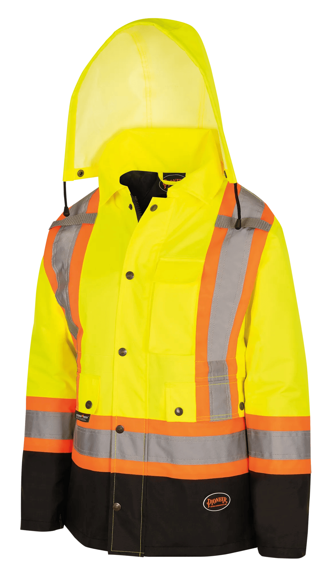 Women's Waterproof 7-in-1 Parka – Detachable Hood – Hi-Vis Yellow