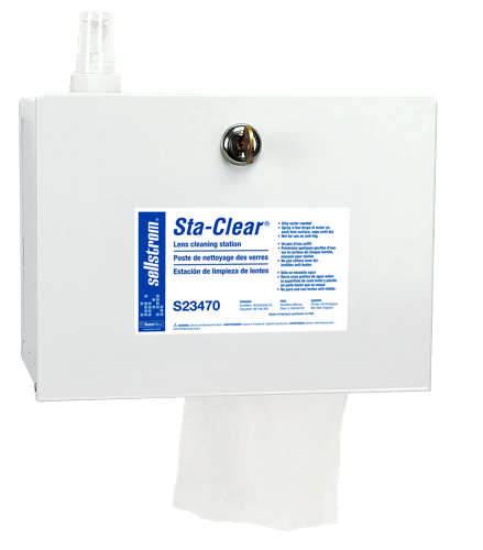 Sta-Clear Lens Cleaning Metal Station - 1,000 Tissues - Spray Bottle product photo