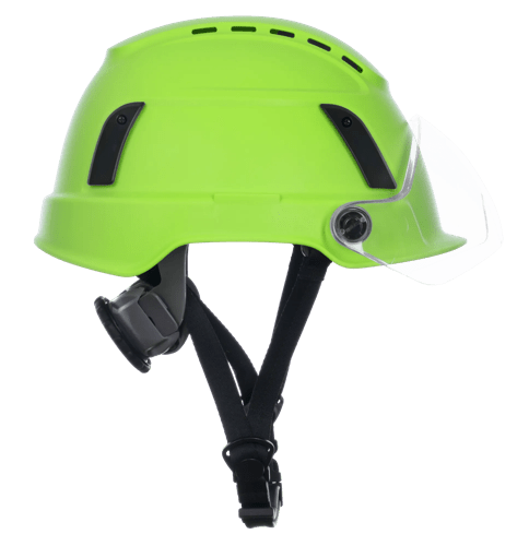 XS2-500 Type 2 Safety Helmet w/Flip–Up Visor – Vented – Hi-Vis Green product photo