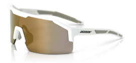 Maxview+ Safety Glasses - White Frame - Gold Mirror Lens product photo