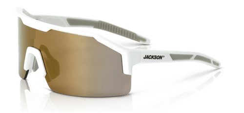 Maxview+ Safety Glasses - White Frame - Gold Mirror Lens product photo