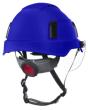 XS2-550V Series Type 2+ Vented Safety Helmet w/Flip-Up Visor - Blue product photo