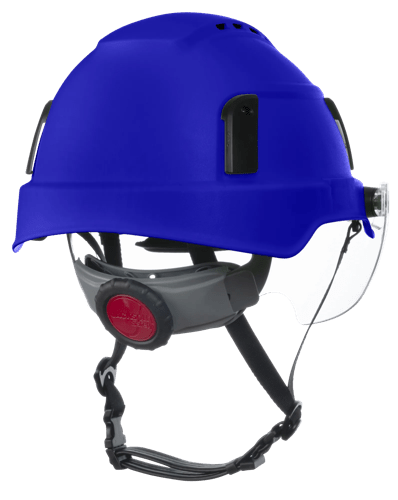XS2-550V Series Type 2+ Vented Safety Helmet w/Flip-Up Visor - Blue product photo