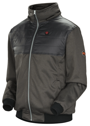 Heated Fleece Hoodie Jacket – Nano Carbon Technology – Polar Fleece – Detachable Hood – Charcoal - XL product photo