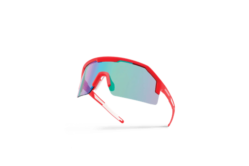 Maxview+ Safety Glasses - Red Frame - Green Mirror Lens product photo