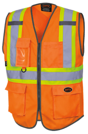 Veste de sécurité haute visibilité avec fermeture à glissière - Orange haute visibilité - G photo du produit