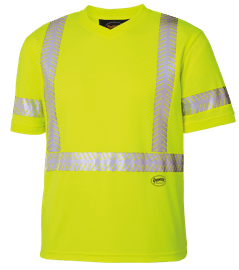 Hi-Vis CoolPass® Short-Sleeved Safety Shirt - Reflective Patch on Sleeve - Hi-Vis Yellow/Green - XL product photo