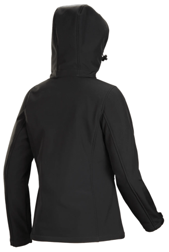 Women’s Heated Softshell Jacket – 4 Settings – 4-Way Stretch – Detachable Hood - Black - L product photo