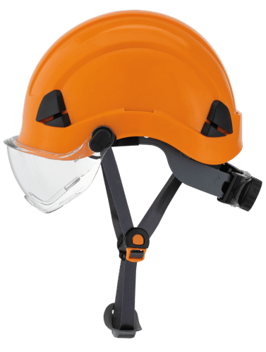 CH-350 Industrial Climbing Hard Hat w/Flip-Up Wraparound Visor - Non-Vented - Orange product photo