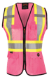 Women's Hi-Vis Tricot Poly Interlock Safety Vest - Zipper Closure - Pink - 2XL product photo